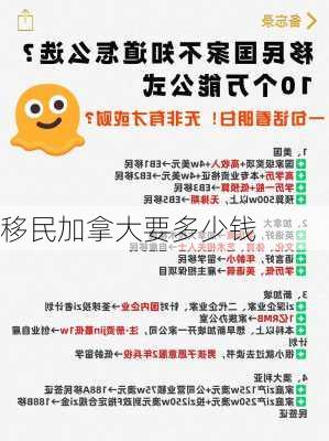 移民加拿大要多少钱